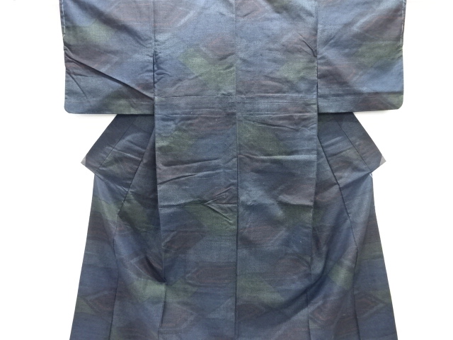 抽象模様織り出し十日町紬着物